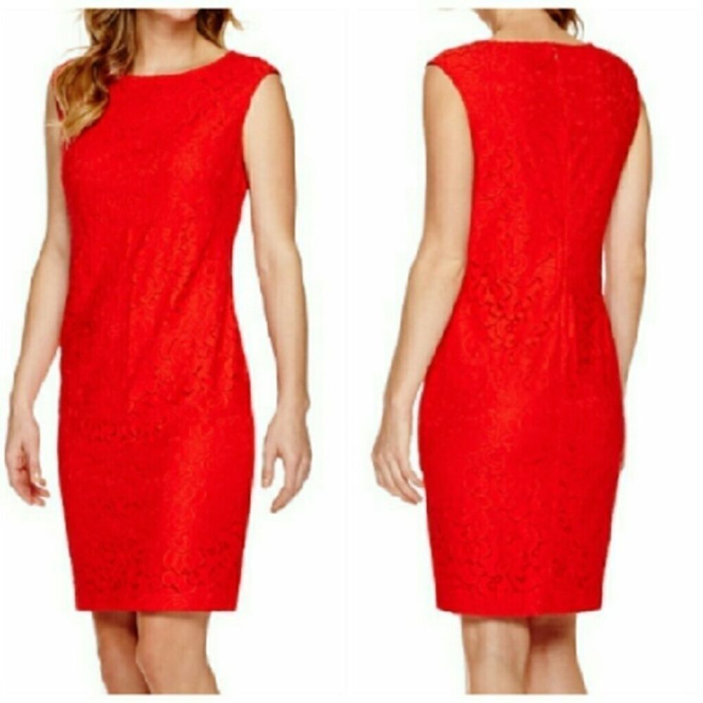 NWT gorgeous red lace dressโsz 4